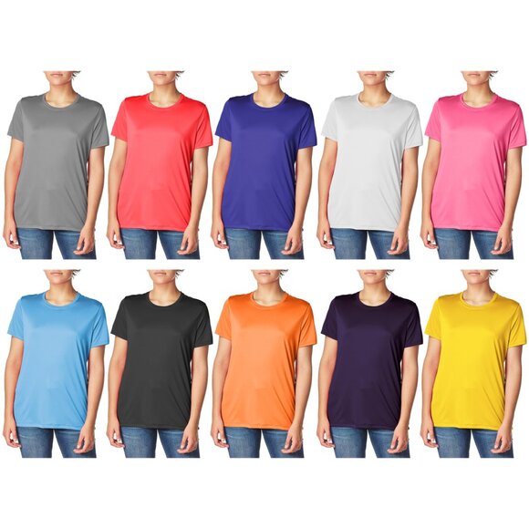 1-Pack Women's Slim-Fit Short Sleeves Crew Neck Black T-Shirt with (Plus Sizes) - Picture 8 of 16